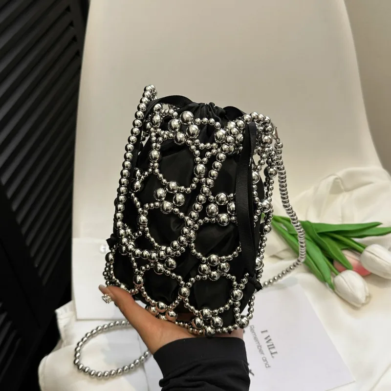 Beading White Bucket Shoulder  - đánh giá và giá Luxury Bags On Sales