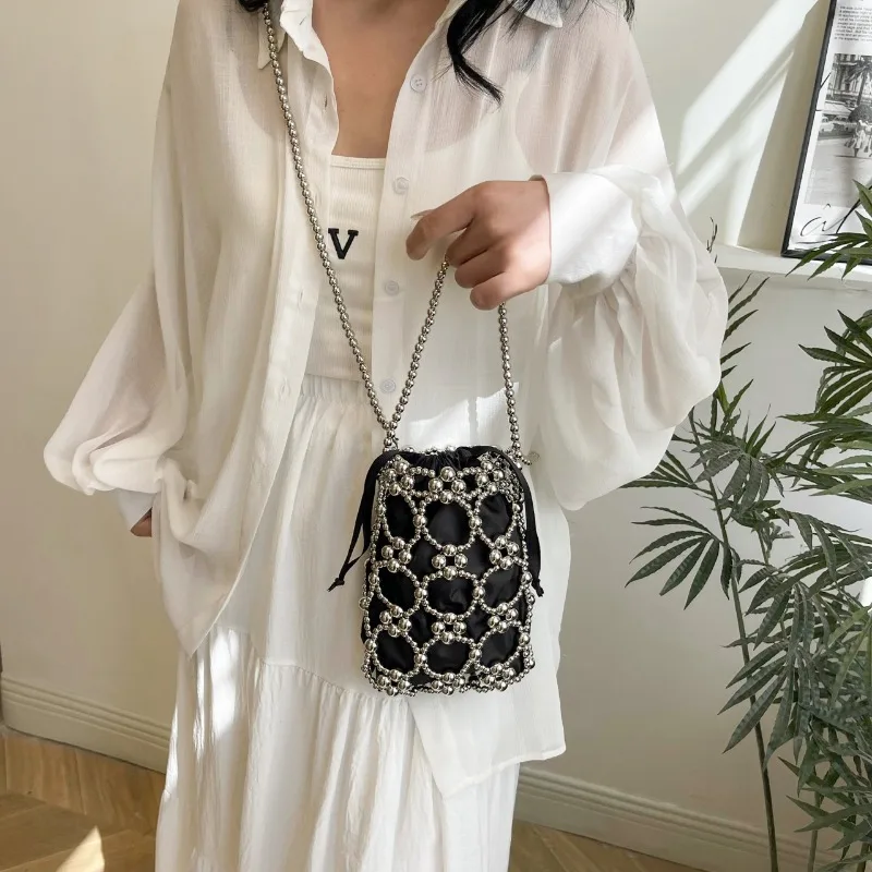 Beading White Bucket Shoulder  - đánh giá và giá Luxury Bags On Sales